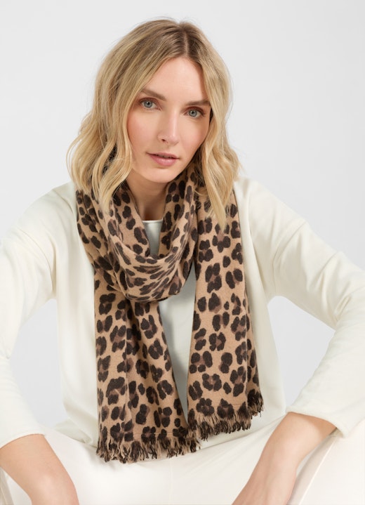 Regular Fit Strick Cashmere Blend - Schal toffee