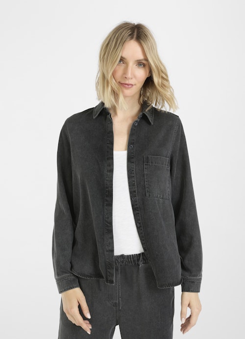 Casual Fit Blusen Denim - Hemd black