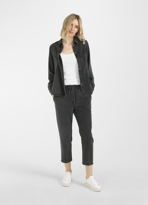 Casual Fit Blusen Denim - Hemd black