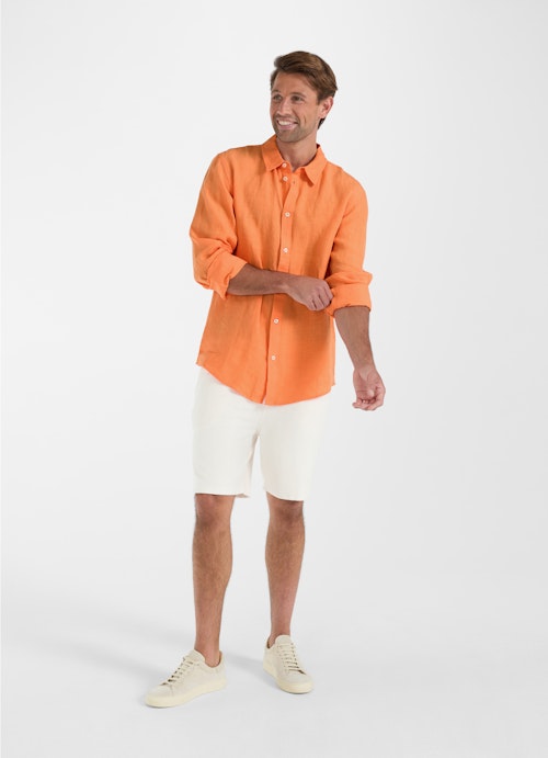 Regular Fit Hemden Leinen - Hemd jaffa orange
