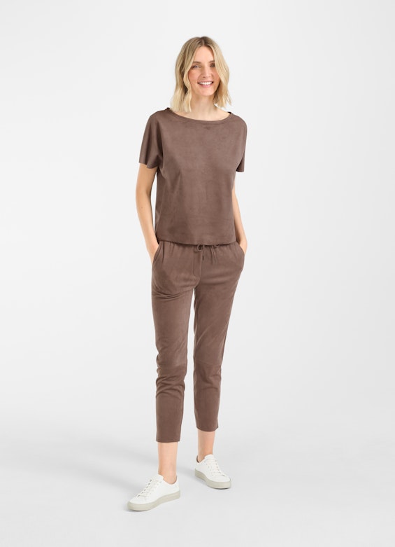 Regular Fit Tops Tech Velours - Top cacao