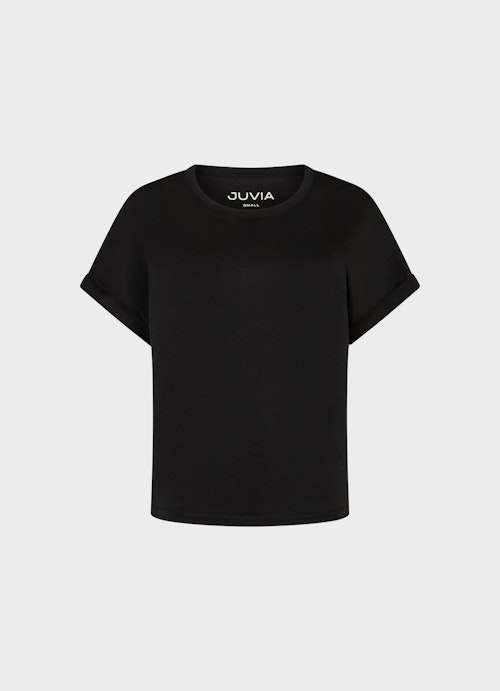 Coupe Boxy Fit T-shirts T-shirt en lyocell black