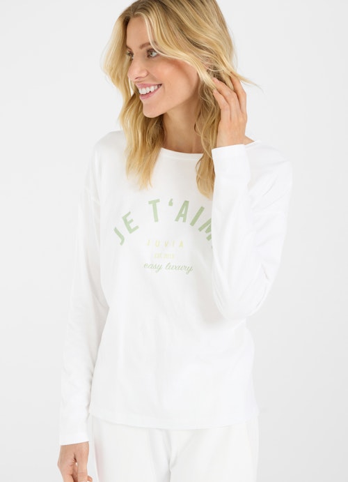 Coupe Loose Fit T-shirts à manches longues Manches longues white-apple green
