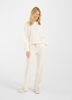 wide leg Hosen Samt - Sweatpants eggshell
