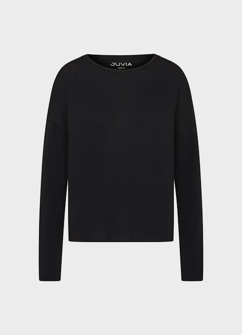 Coupe oversize T-shirts à manches longues Jersey Modal - Manches longues black
