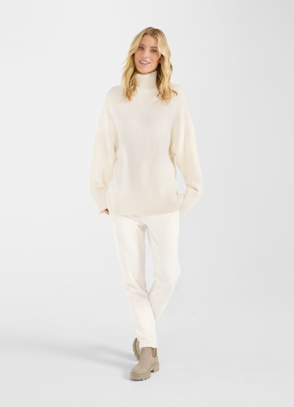 Coupe Casual Fit Maille Pull col roulé en cachemire eggshell