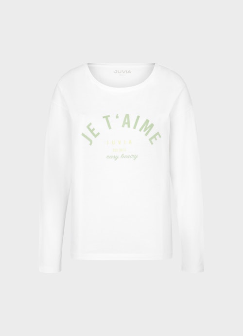 Coupe Loose Fit T-shirts à manches longues Manches longues white-apple green