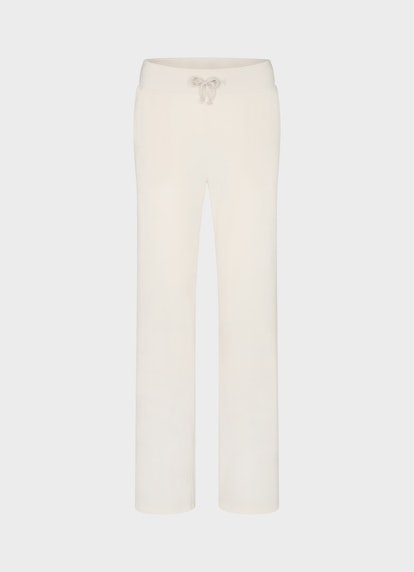 wide leg Hosen Samt - Sweatpants eggshell