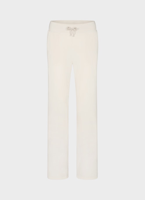 wide leg Hosen Samt - Sweatpants eggshell