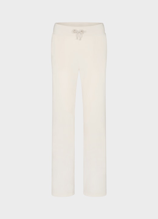 wide leg Hosen Samt - Sweatpants eggshell