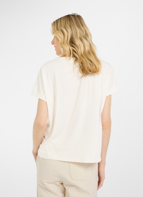Coupe Boxy Fit T-shirts T-shirt en lyocell eggshell