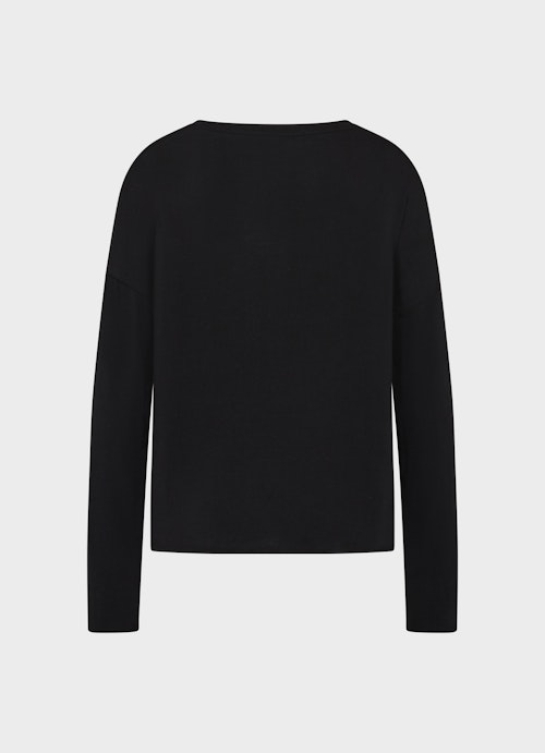 Oversized Fit Long sleeve tops Jersey Modal - Longsleeve black