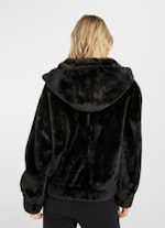 Oversized Fit Jacken Faux Fur - Kapuzenjacke black