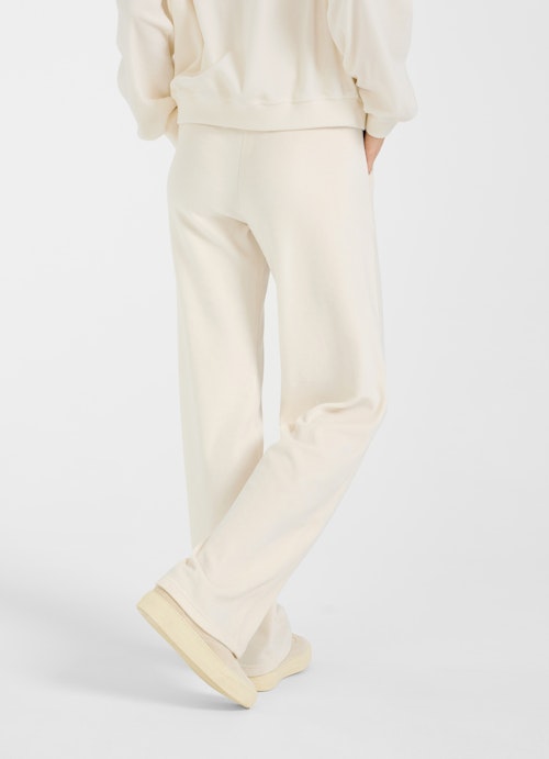 Wide Leg Pants Velvet sweatpants eggshell
