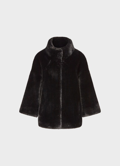 Loose Fit Jacken Faux Fur - Wendejacke black