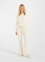 wide leg Hosen Samt - Sweatpants eggshell
