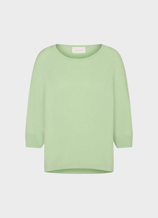 Casual Fit Strick Cashmere Blend - Pullover apple green