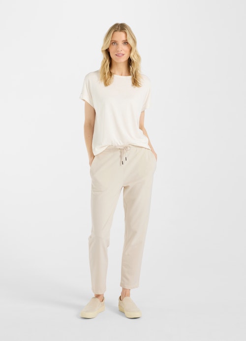 Coupe Boxy Fit T-shirts T-shirt en lyocell eggshell