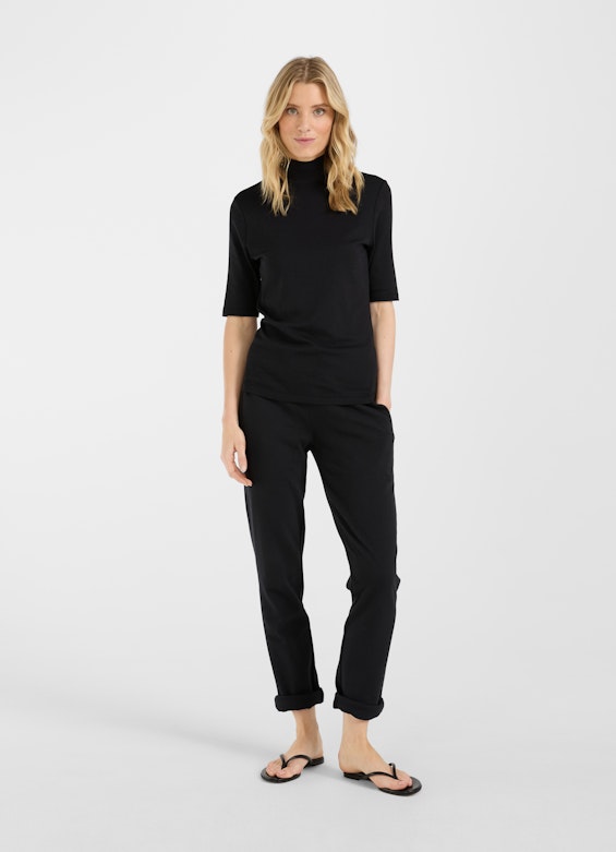 Slim Fit T-Shirts Jersey Modal - T-shirt black