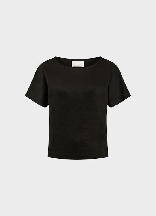 Regular Fit Tops Tech Velours - Top black