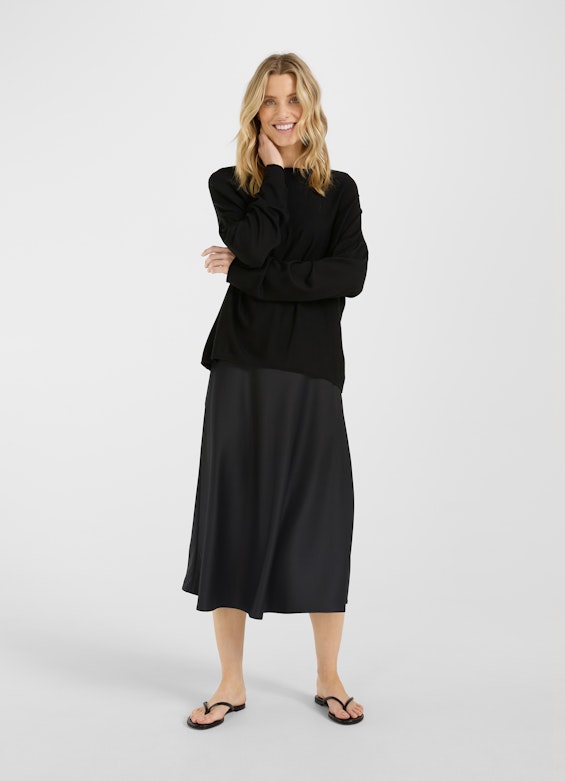 Casual Fit Strick Viscose Stretch - Sweater black