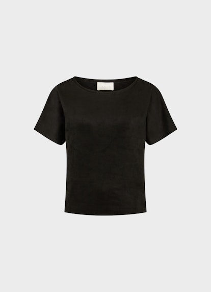 Regular Fit Tops Tech Velours - Top black