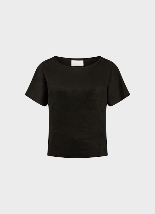 Regular Fit Tops Tech Velours - Top black