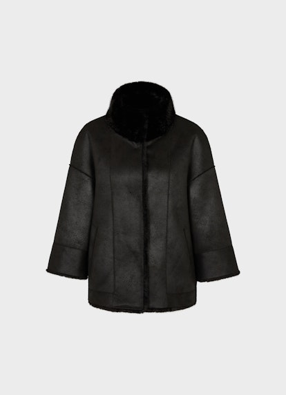 Loose Fit Jacken Faux Fur - Wendejacke black