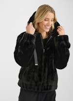 Oversized Fit Jacken Faux Fur - Kapuzenjacke black