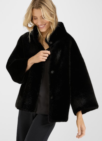 Loose Fit Jacken Faux Fur - Wendejacke black