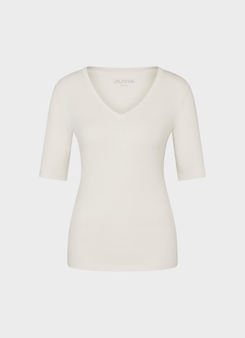 Slim Fit T-Shirts Jersey Modal - T-shirt eggshell