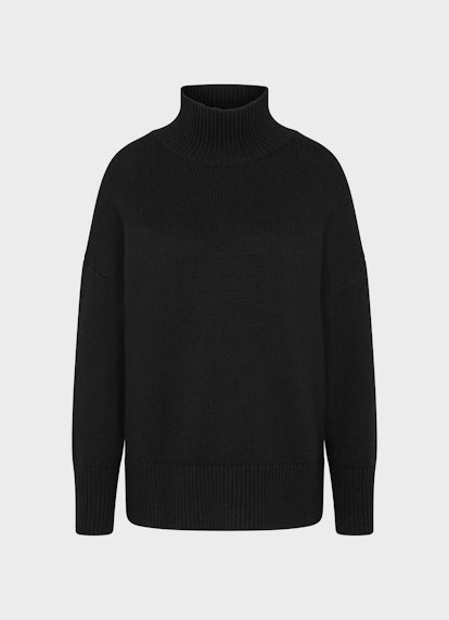 Casual Fit Strick Cashmere - Rollkragenpullover black