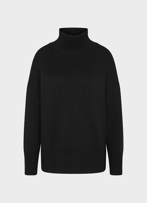 Casual Fit Strick Cashmere - Rollkragenpullover black