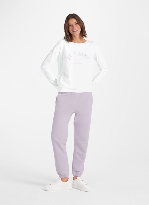 Coupe Loose Fit T-shirts Manches longues white-dusty violet