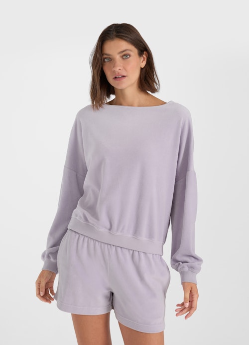 Coupe Loose Fit Sweat-shirts Pull en velours dusty violet