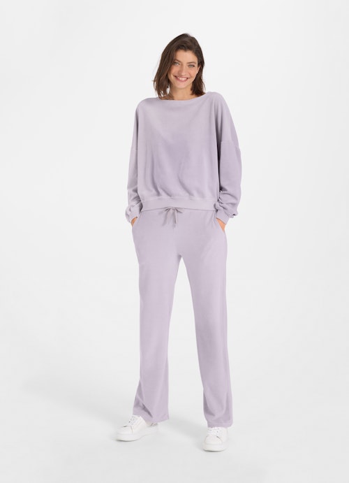Wide Leg Hosen Samt - Sweatpants dusty violet