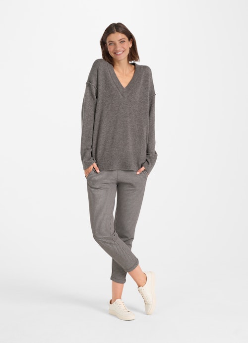 Casual Fit Knitwear Cashmere Blend Sweater plum kitten mel.