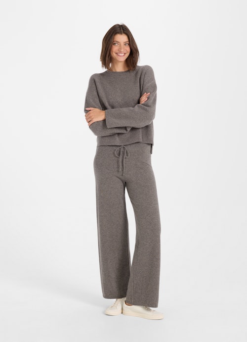Regular Fit Pants Cashmere Blend - Knitted Pants plum kitten mel.