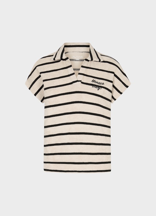 Coupe Casual Fit T-shirts Polo en molleton léger rayé light walnut