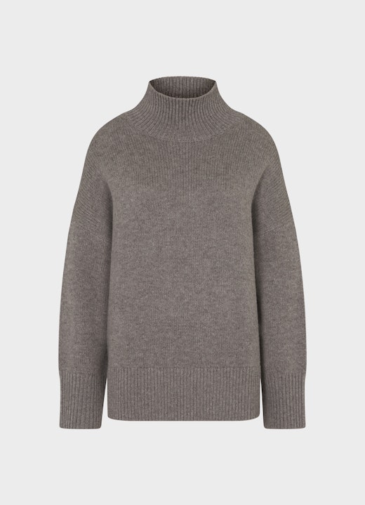 Casual Fit Strick Cashmere Blend - Pullover plum kitten mel.