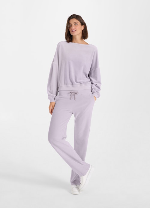 Wide Leg Pants Velvet sweatpants dusty violet