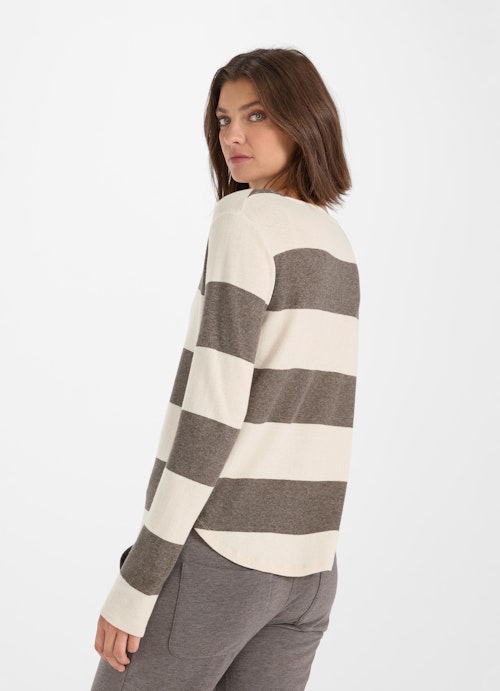 Coupe Slim Fit Sweat-shirts Cashmix - Pull plum kitten mel.-eggshell