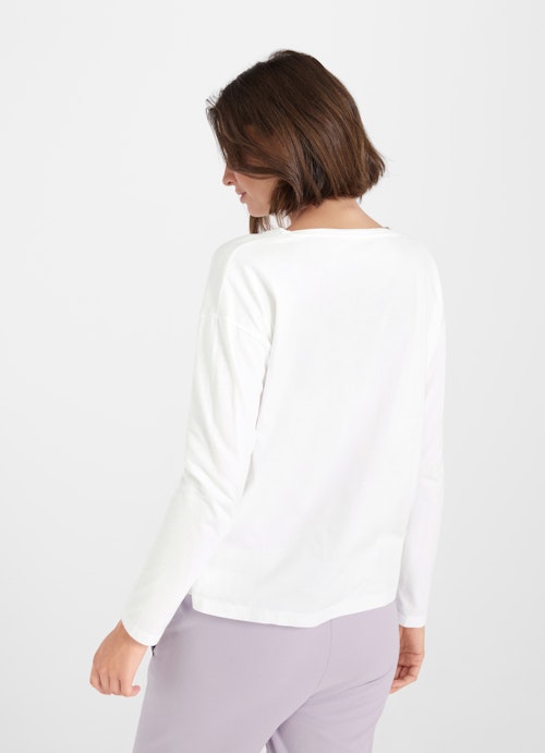 Coupe Loose Fit T-shirts Manches longues white-dusty violet