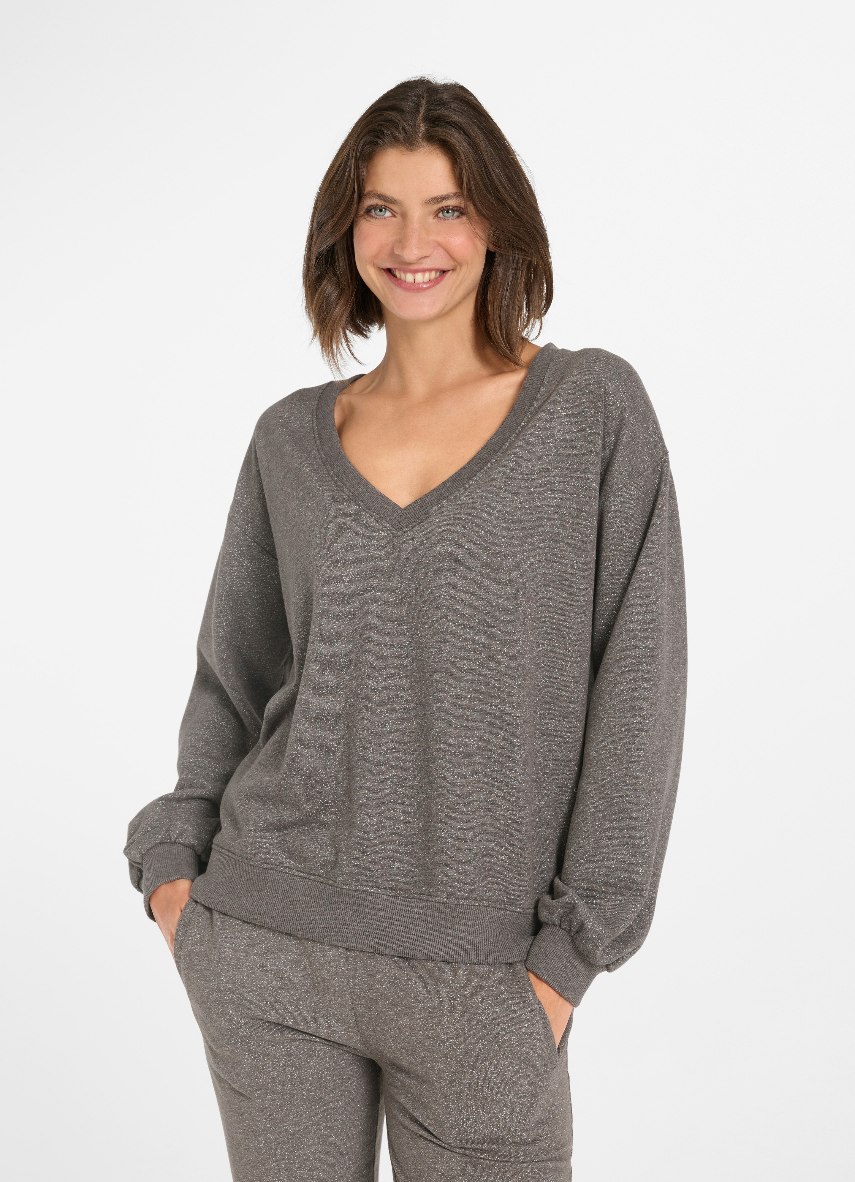 Glitzer - Sweatshirt Lea in Grau | Sweatshirts online kaufen