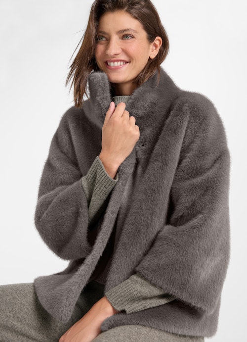 Loose Fit Jackets Faux Fur - reversible jacket plum kitten