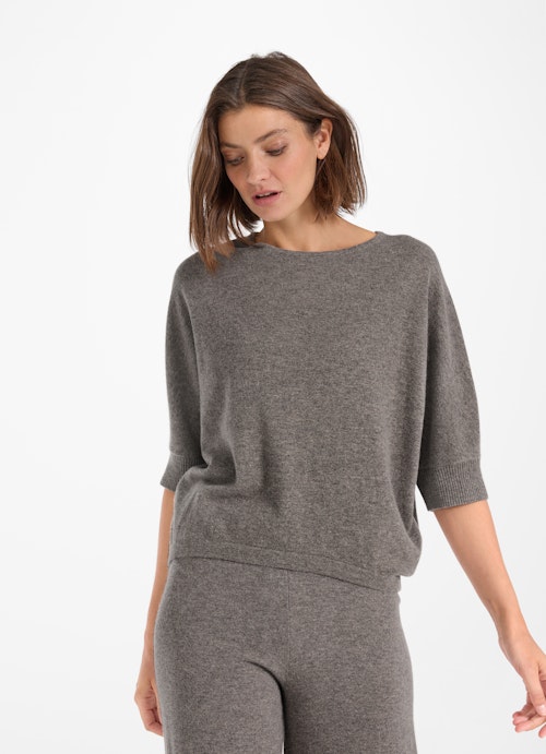 Casual Fit Knitwear Cashmere Blend Sweater plum kitten mel.