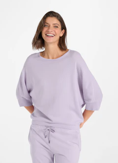 Coupe Casual Fit Maille Pull en mélange de cachemire dusty violet
