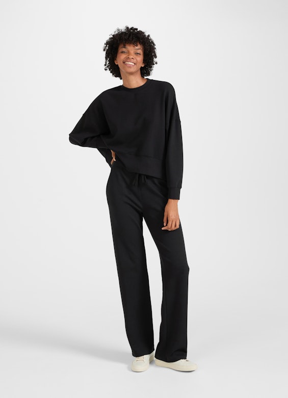 Boot Cut Hosen Wide Leg Fit - Sweatpants black