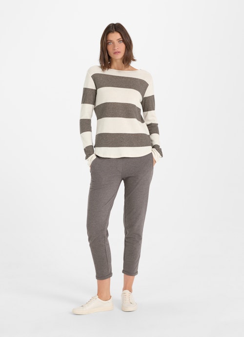 Coupe Slim Fit Sweat-shirts Cashmix - Pull plum kitten mel.-eggshell