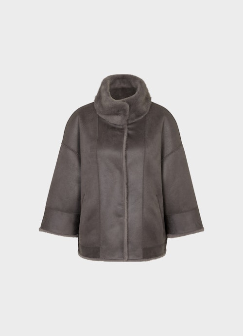 Loose Fit Jackets Faux Fur - reversible jacket plum kitten